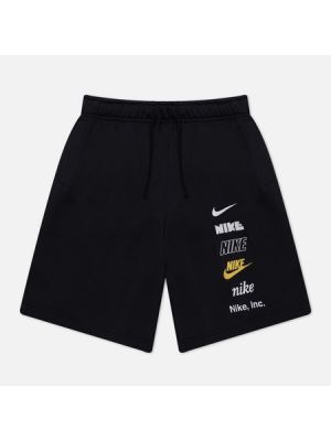 Мужские шорты Nike Club+ Fleece Multi Logo, M чёрный