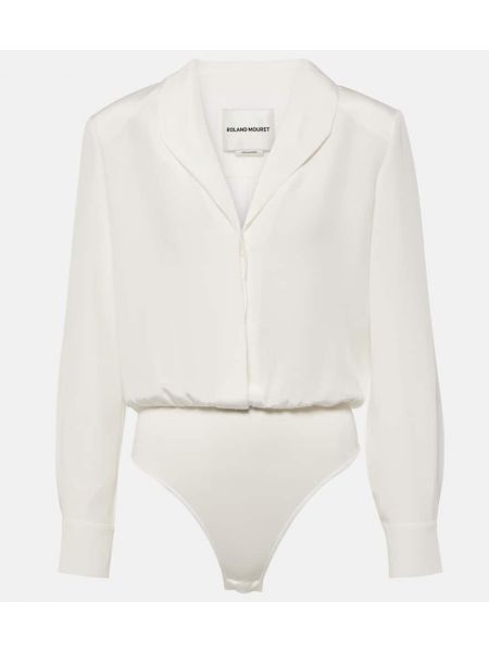 Silkki satiini body Roland Mouret valkoinen