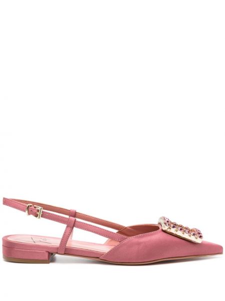 Ниски обувки с катарама с кристали Roberto Festa розово