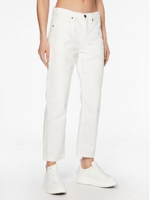 Priliehavé džínsy s rovným strihom Calvin Klein biela