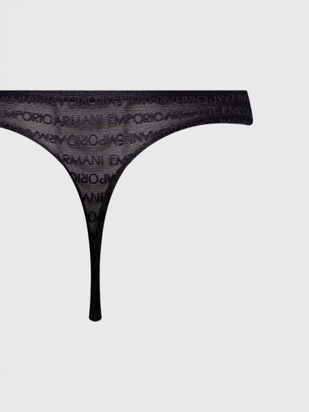 Hálós átlátszó fecske Emporio Armani Underwear fekete