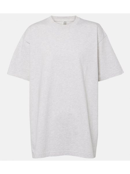 Camiseta de algodón de tela jersey Totême gris