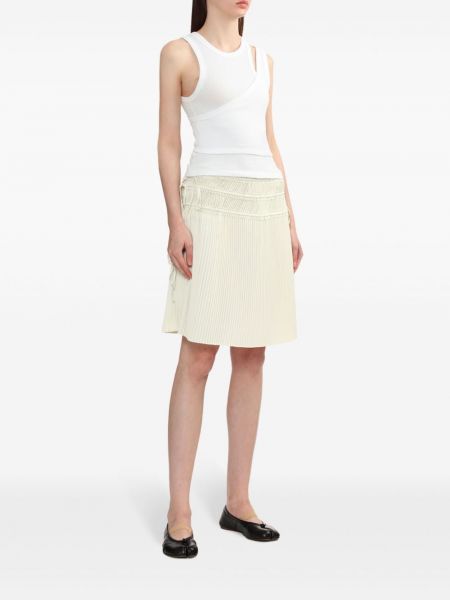 Plisované midi sukně Helmut Lang bílé
