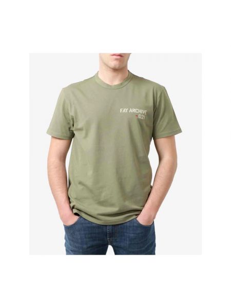 Casual t-shirt aus baumwoll Fay grün