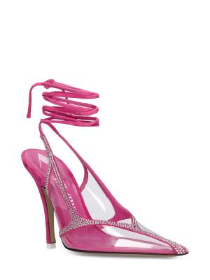 Велурени полуотворени обувки The Attico розово