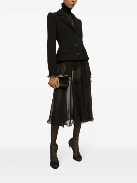 Jedwabna spódnica midi szyfonowa plisowana Dolce And Gabbana czarna