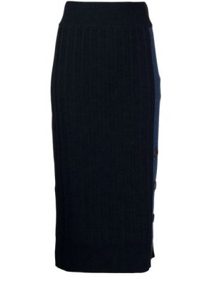 Трикотажная юбка с боковым разрезом Pringle Of Scotland синий