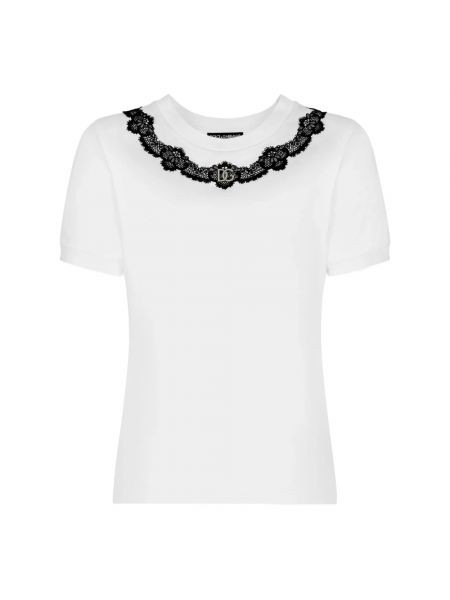 Koszulka koronkowa Dolce And Gabbana biała