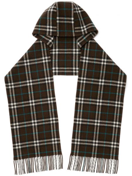 Hupullinen kasmirmatto huivi Burberry ruskea