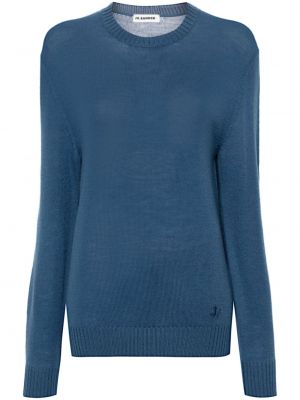 Woll pullover mit rundem ausschnitt Jil Sander blau