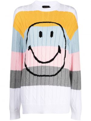 Плетен пуловер с принт Joshua Sanders бяло