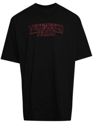 Kokvilnas t-krekls ar apdruku Vetements melns