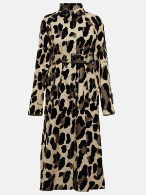 Памучно палто с принт с леопардов принт Sacai