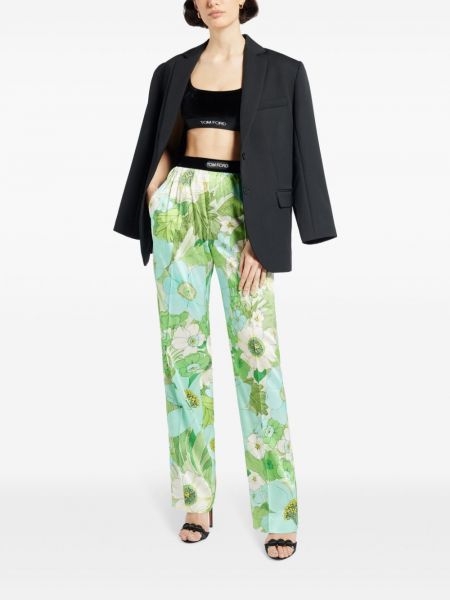 Pantalon à fleurs à imprimé Tom Ford vert