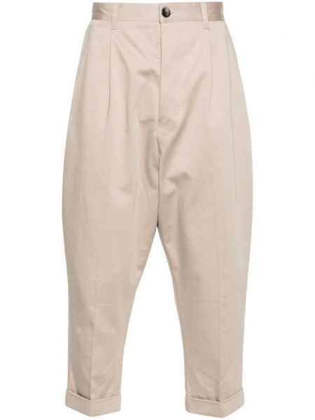 Pantalon en coton plissé Ami Paris beige
