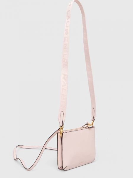 Usnjena torba Lauren Ralph Lauren roza