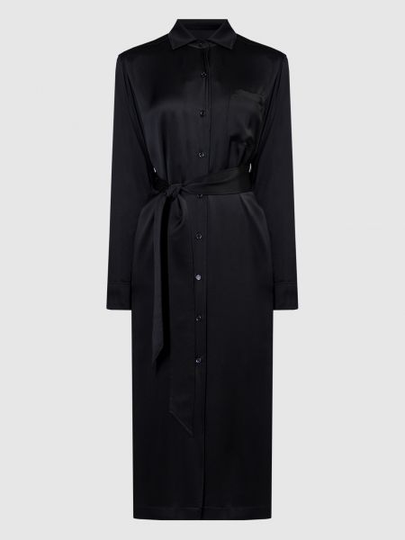 Шелковое платье-рубашка Loro Piana черное