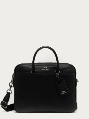 Usnjena torba Polo Ralph Lauren črna