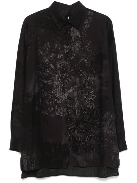 Skjorte med abstrakt print Yohji Yamamoto sort