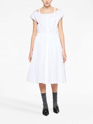 Sukienka midi bawełniana Miu Miu biała
