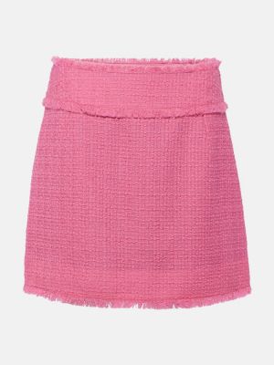 Vunena mini suknja od tvida Dolce&gabbana ružičasta