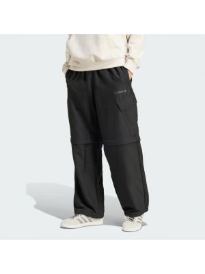 Pantalon de joggings fermeture éclair en coton en jersey Adidas noir