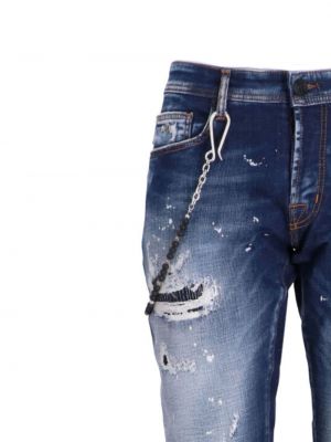 Jeans skinny effet usé Sartoria Tramarossa bleu