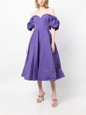Midi šaty Marchesa Notte fialové
