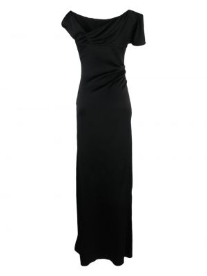 Asymetrické dlouhé šaty Del Core černé