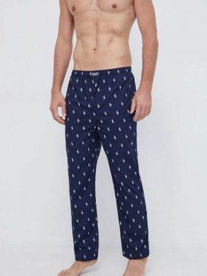 Pamučna pidžama s printom Polo Ralph Lauren plava