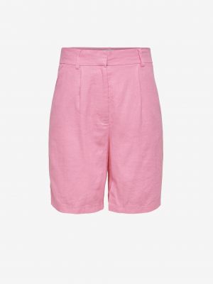 Lanene kratke hlače Only roza