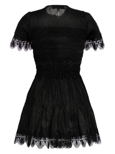 Lněné mini šaty Waimari černé