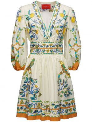 Květinové mini šaty s potiskem La Doublej bílé