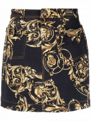 Джинсовая юбка с принтом Versace Jeans Couture