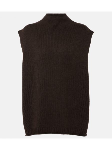 Sweter z kaszmiru Lisa Yang brązowy