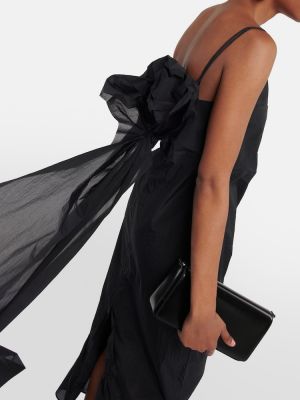 Vestido largo de nailon de crepé Prada negro