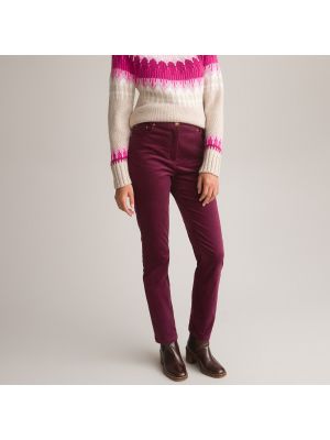 Pantalones rectos de terciopelo‏‏‎ Anne Weyburn violeta