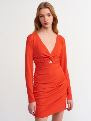 Drapeeritud kleit Dilvin punane