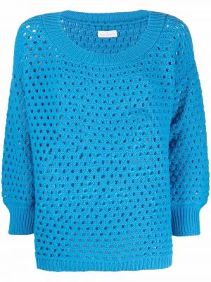 Relaxed плетен пуловер Bruno Manetti синьо