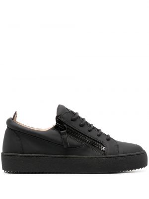 Læder sneakers Giuseppe Zanotti sort