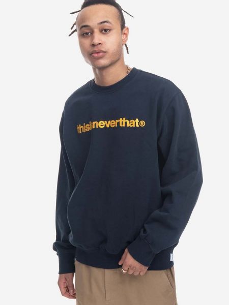Pamučna hoodie s kapuljačom Thisisneverthat plava