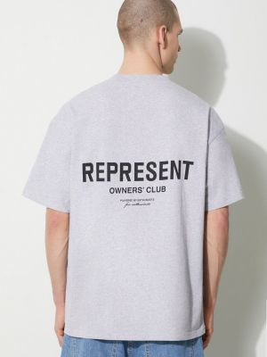 Pamučna majica Represent siva