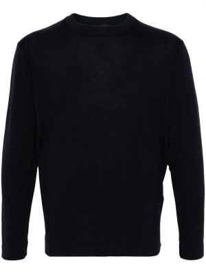 Vilnas džemperis merino ar apaļu kakla izgriezumu Dell'oglio zils