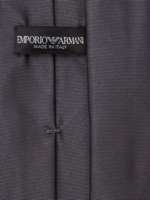 Hedvábná kravata s výšivkou Emporio Armani šedá