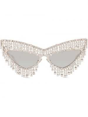Okulary przeciwsłoneczne z kryształkami Dolce & Gabbana Eyewear srebrne