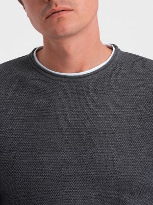 Melanžový bavlněný svetr Ombre šedý