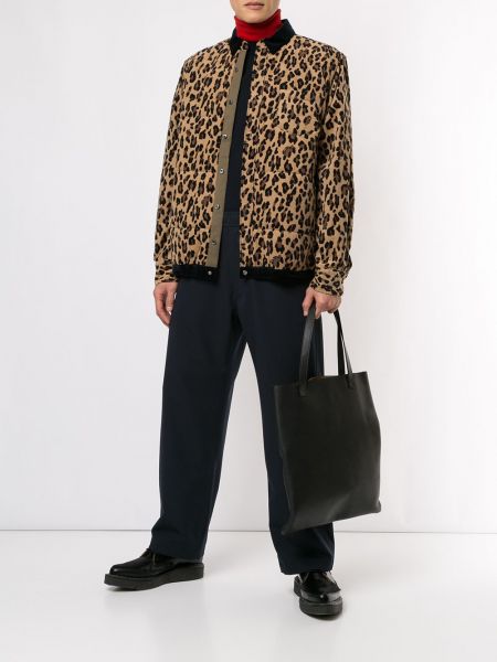 Camisa con estampado leopardo Sacai marrón