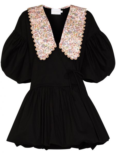 Mini vestido de flores con estampado Kika Vargas negro