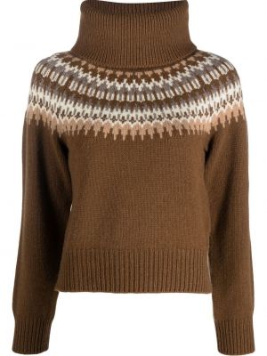 Sweter w paski Nili Lotan brązowy