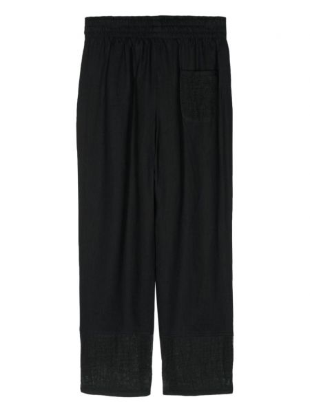 Pantalon en lin Emporio Armani noir